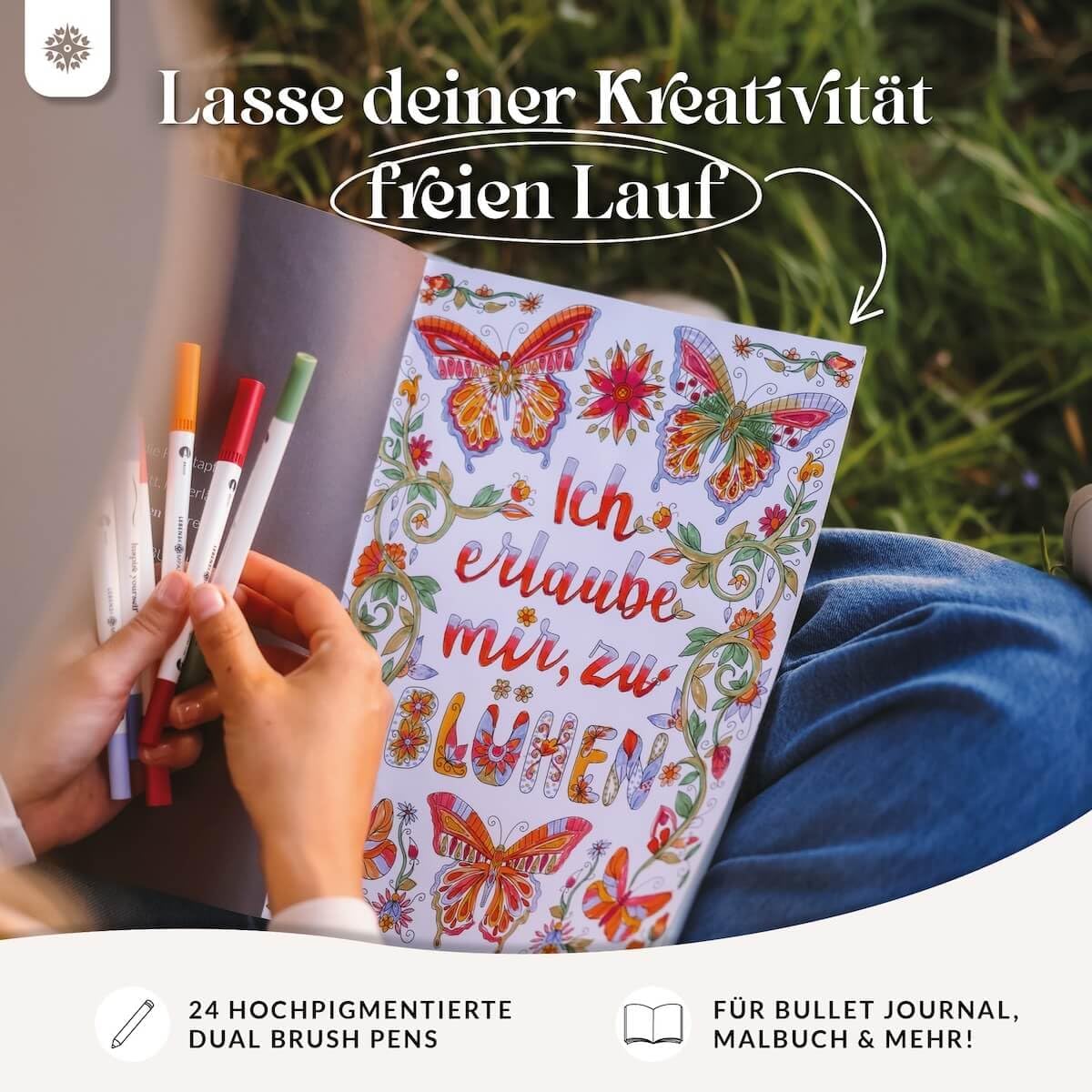 Detalle 2 de LEBENSKOMPASS Brush Pen Set 24 Farben