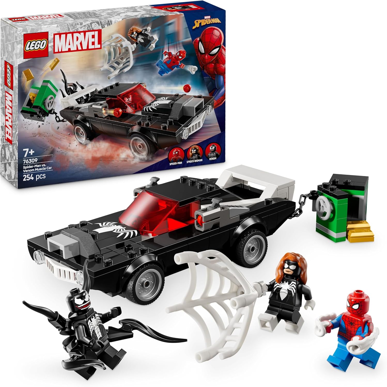 Detalle de LEGO Marvel Spider-Man 76309, muscle car