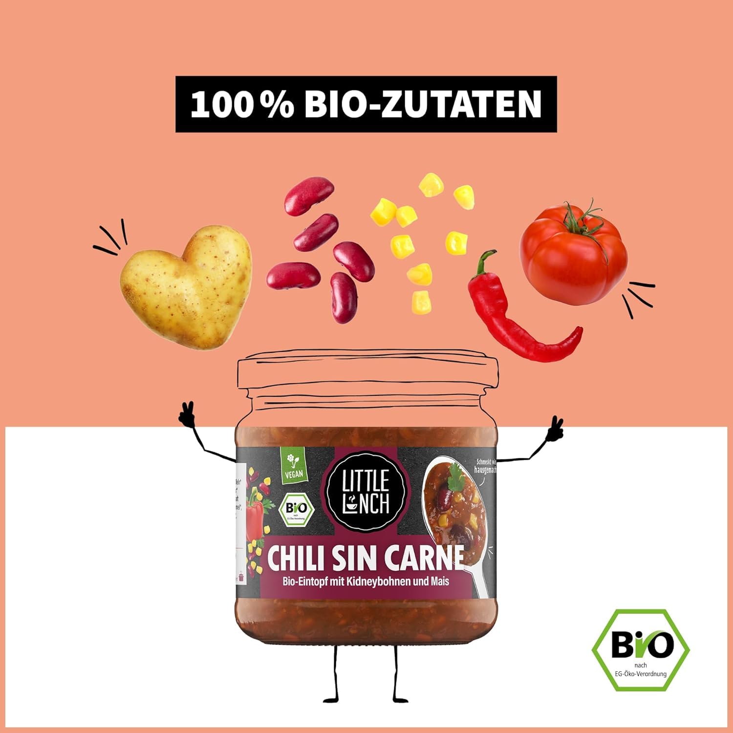 Thumbnail 3 de Little Lunch Bio Eintopf Chili Sin Carne – 6x350 ml, 100% Bio, Vegan & Glutenfrei
