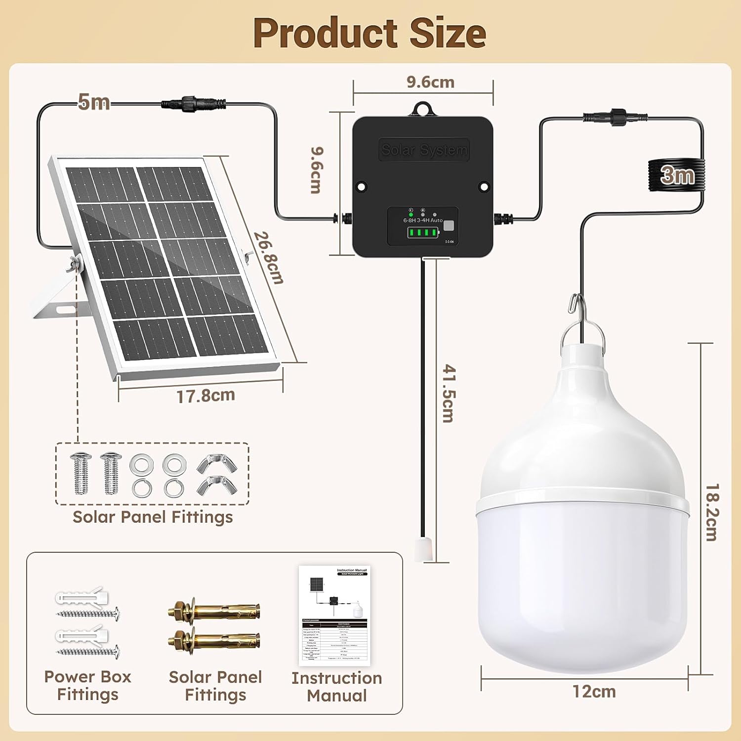 Thumbnail 6 de ZASUN Solar Shed Light Indoor Outdoor with Pull String, 6500K Daylight, IP65 Split Design