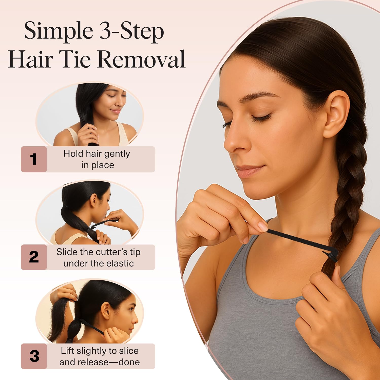 Thumbnail 6 de Kitsch Elastic Hair Tie Cutter Tool, 3-Piece Black Set