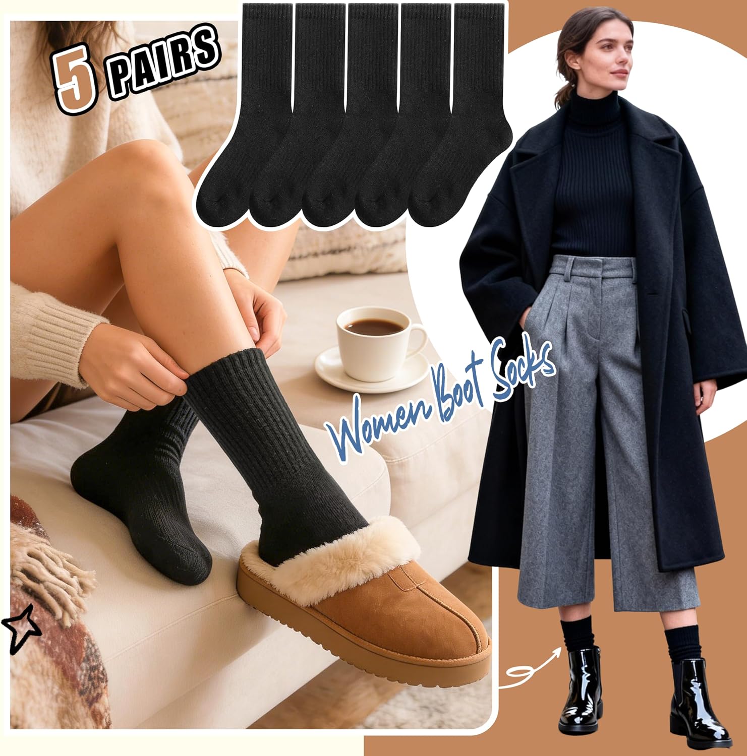 Thumbnail 4 de PROETRADE Merino Wool Socks 5-pack