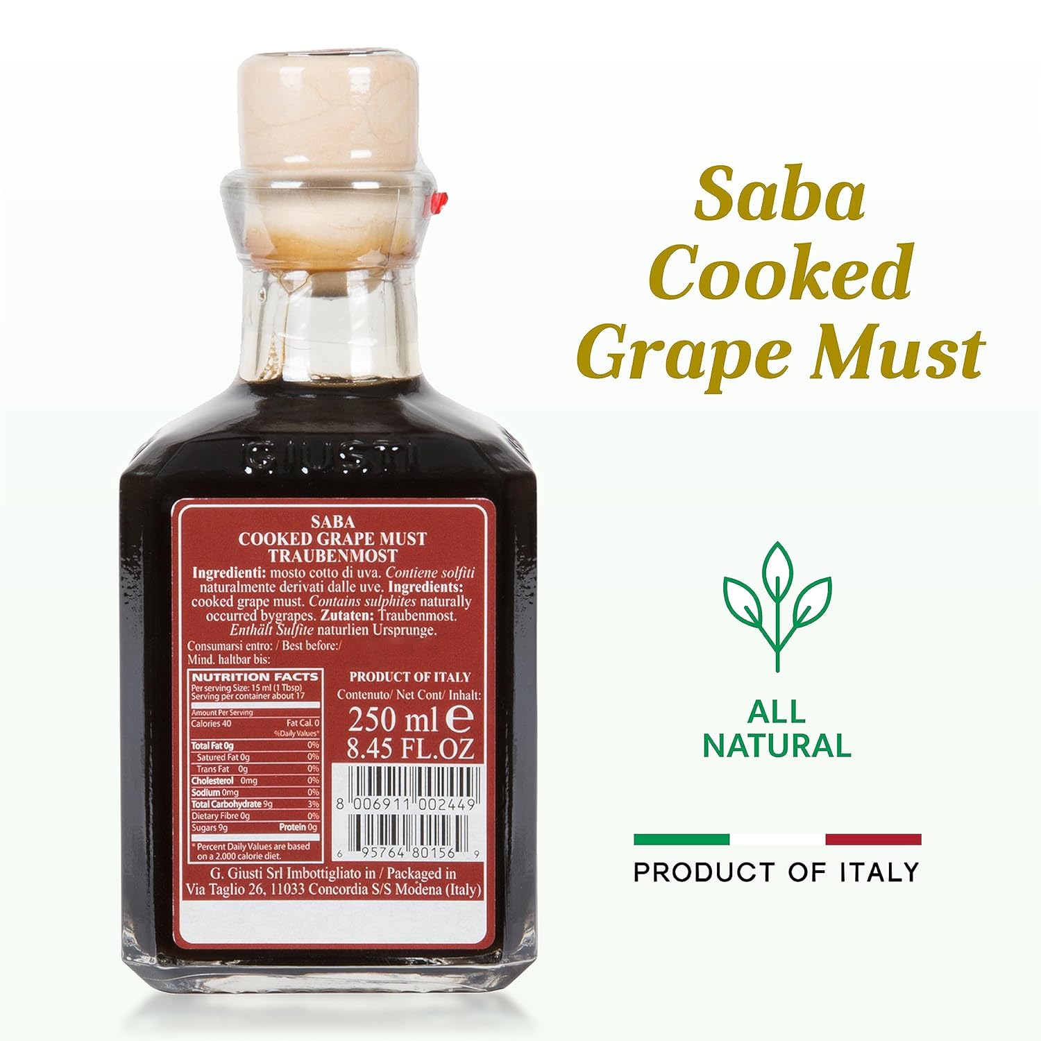Thumbnail 5 de Giuseppe Giusti Saba Mosto Cotto d'Uva di Modena – Dickflüssiger Traubenmost 0,25 l