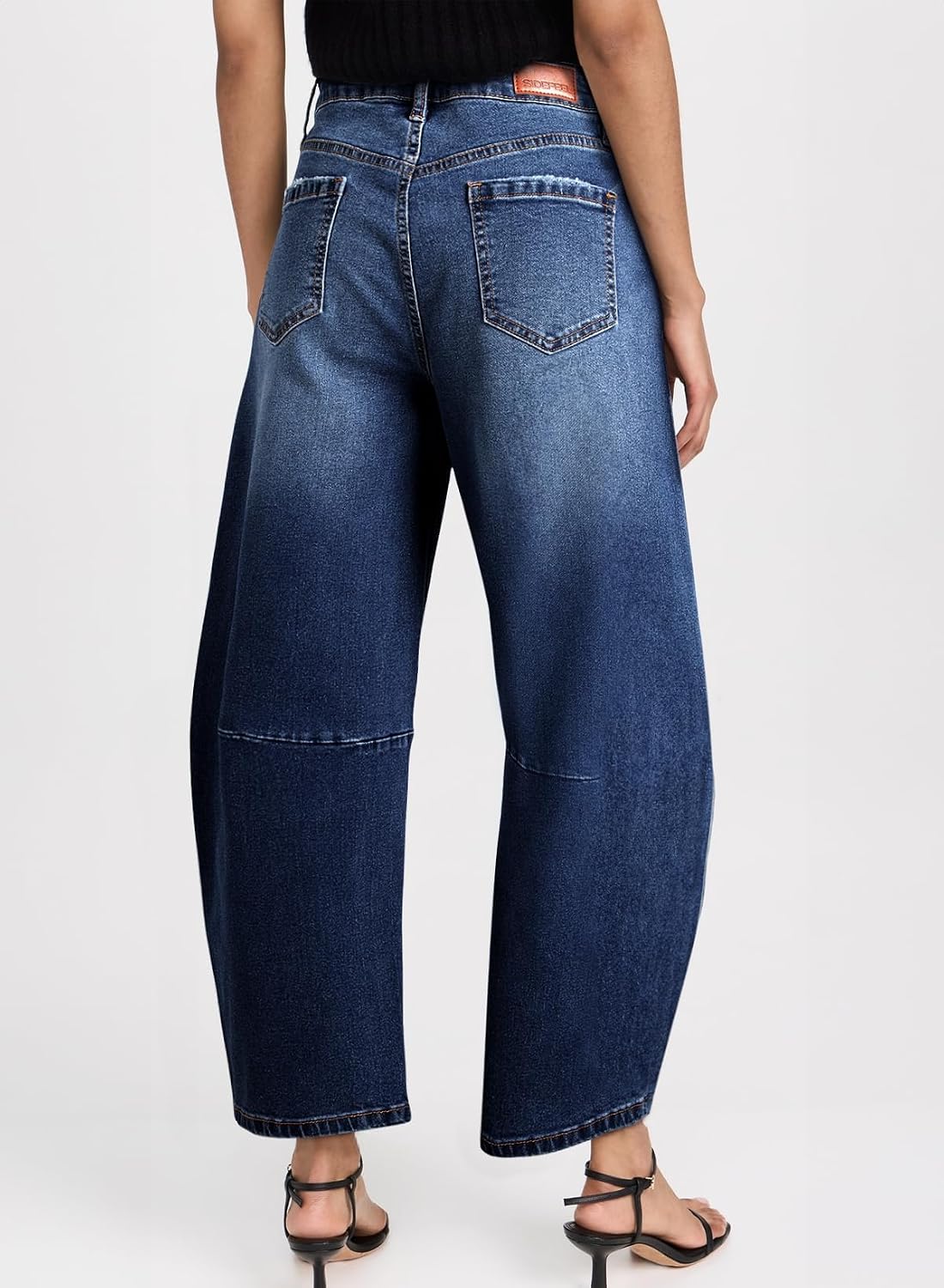 Detalle de SIDEFEEL Women's Barrel Jeans, Mid-Rise Wide-Leg Vintage Denim