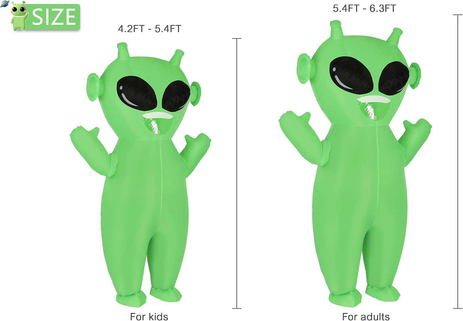 Detalle 2 de M MH ZONE Inflatable Alien Costume for Adults and Kids with Built-In Fan