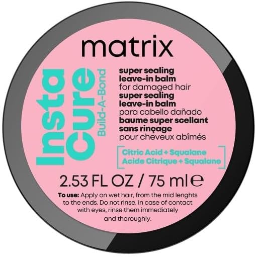 MATRIX Leave-In Balm with Citric Acid & Squalane (75ml) – Damaged Hair Repair, Heat Protection up to 230°C