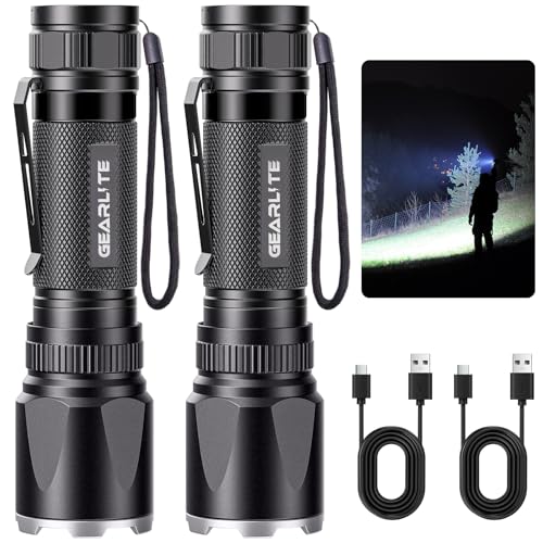 Detalle de GEARLITE Lampe Torche Rechargeable 2 Pièces: Puissance et Précision au Poing