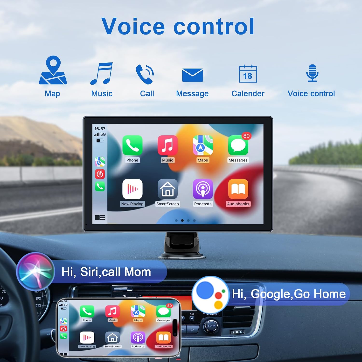 Detalle de CarPlay Voiture Écran tactile 9 pouces