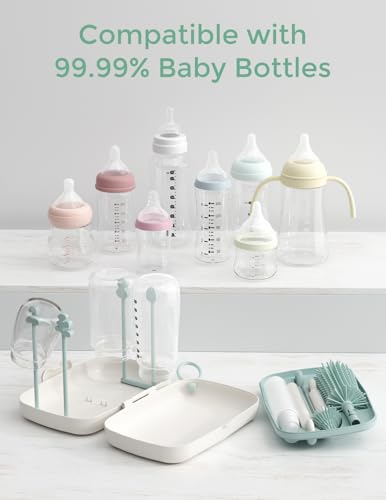 Thumbnail 3 de Momcozy 7-in-1 Babyflaschenbürsten-Set – komplettes Reinigungsset mit Silikonbürste, Strohhalbürste, Seifenspender und Trockengestell