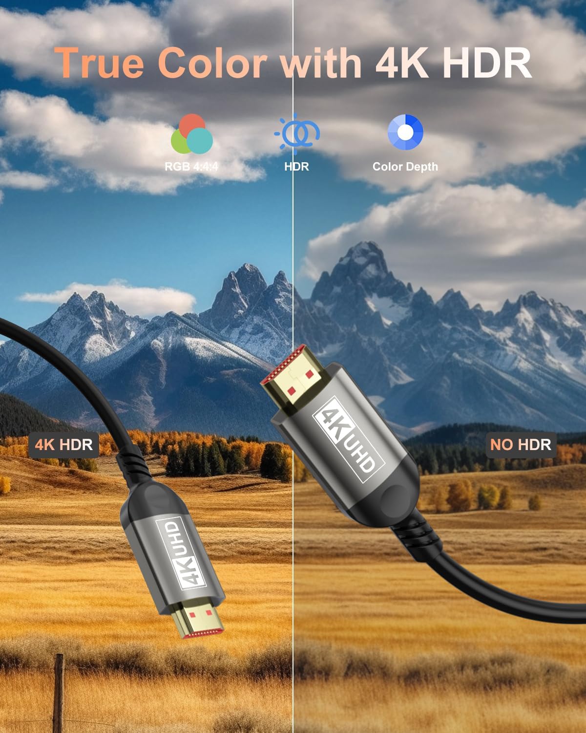 Detalle 2 de Nersligek 4K HDMI-Kabel 10 Meter (HDMI 2.0, ARC, HDR, 18 Gbps)