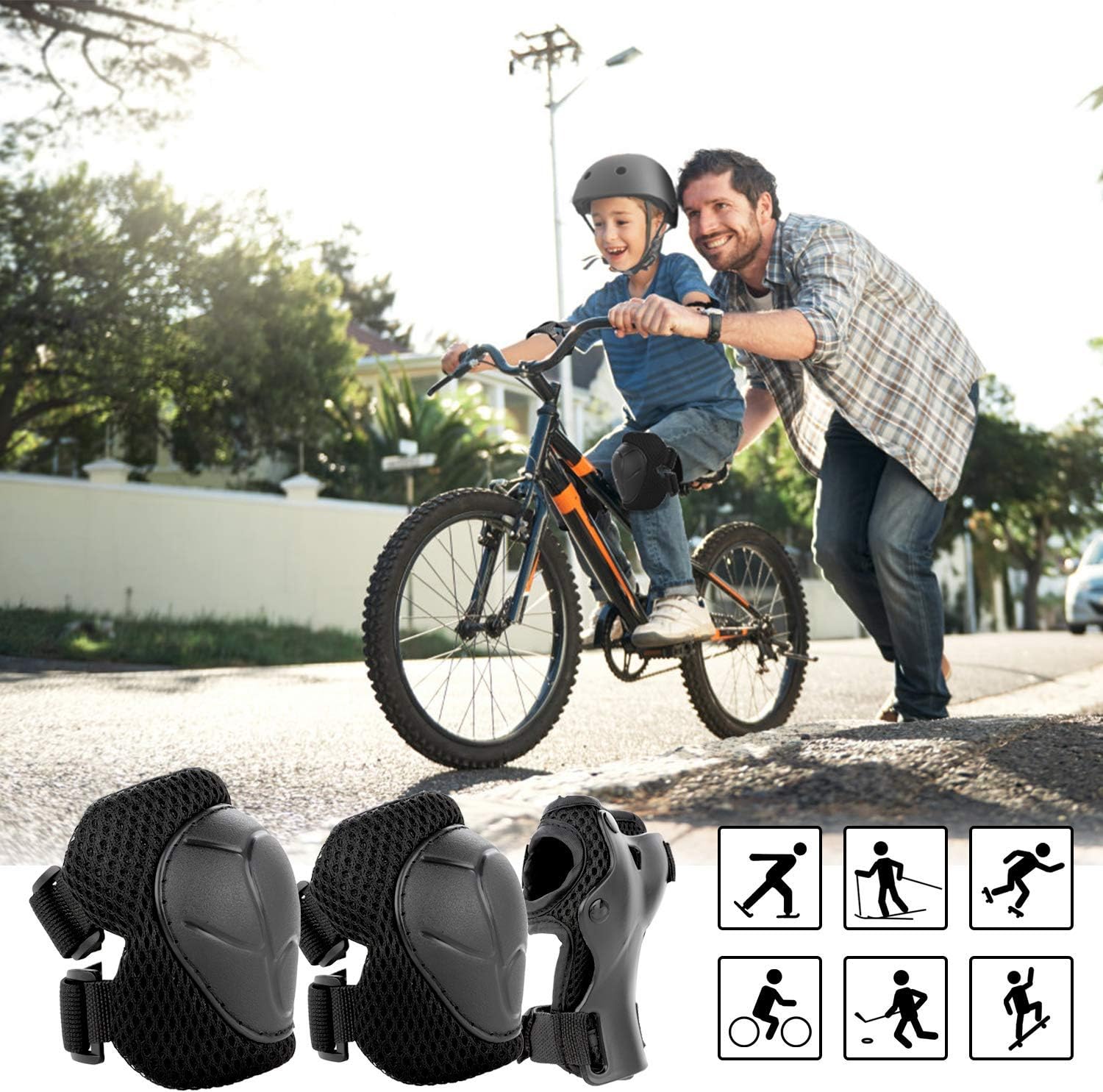 Detalle 2 de Kids' Bike Helmet and Pads Set, 48–54 cm