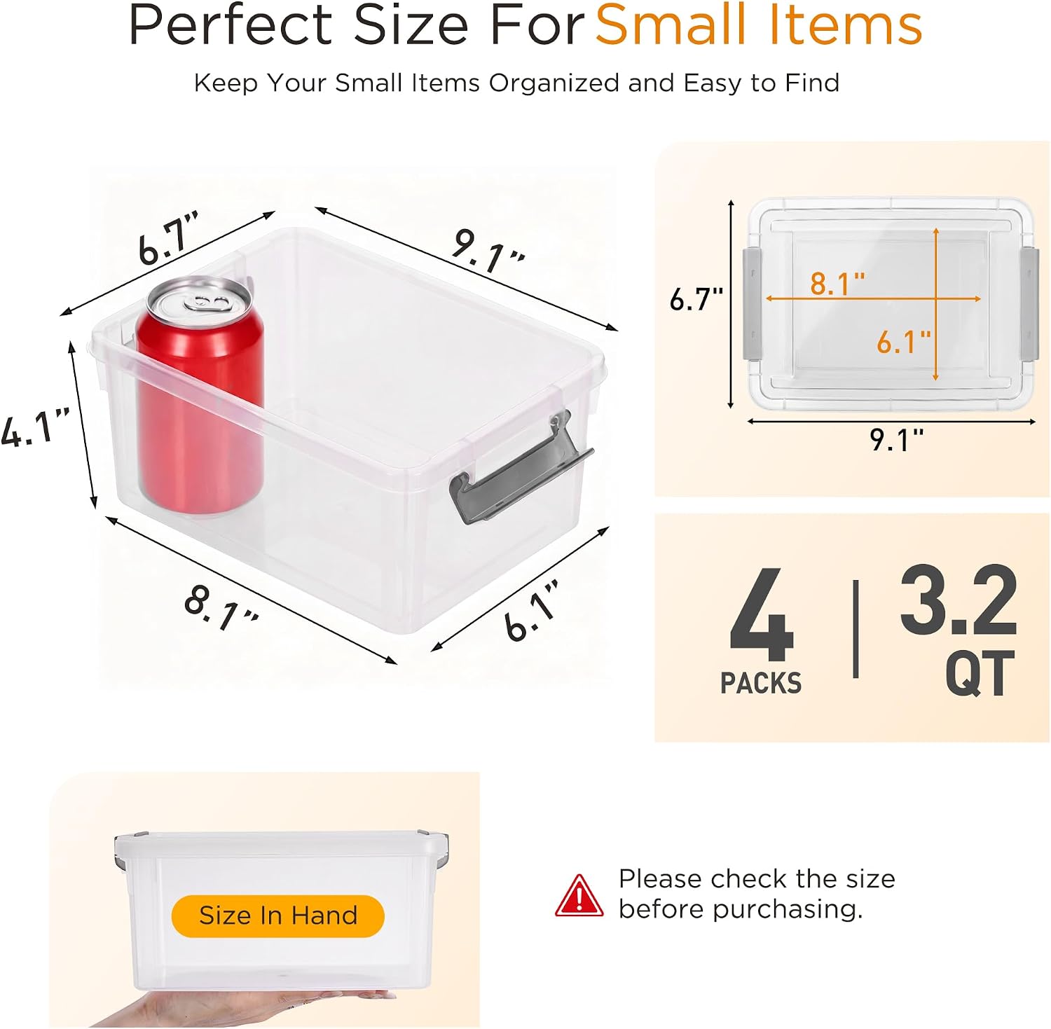 Thumbnail 1 de Citylife 4-Pack Storage Bins 3.2 QT ⚙