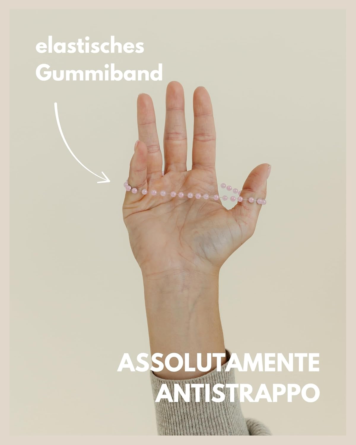 Detalle 2 de Bracciale perle con pietre naturali 4 mm