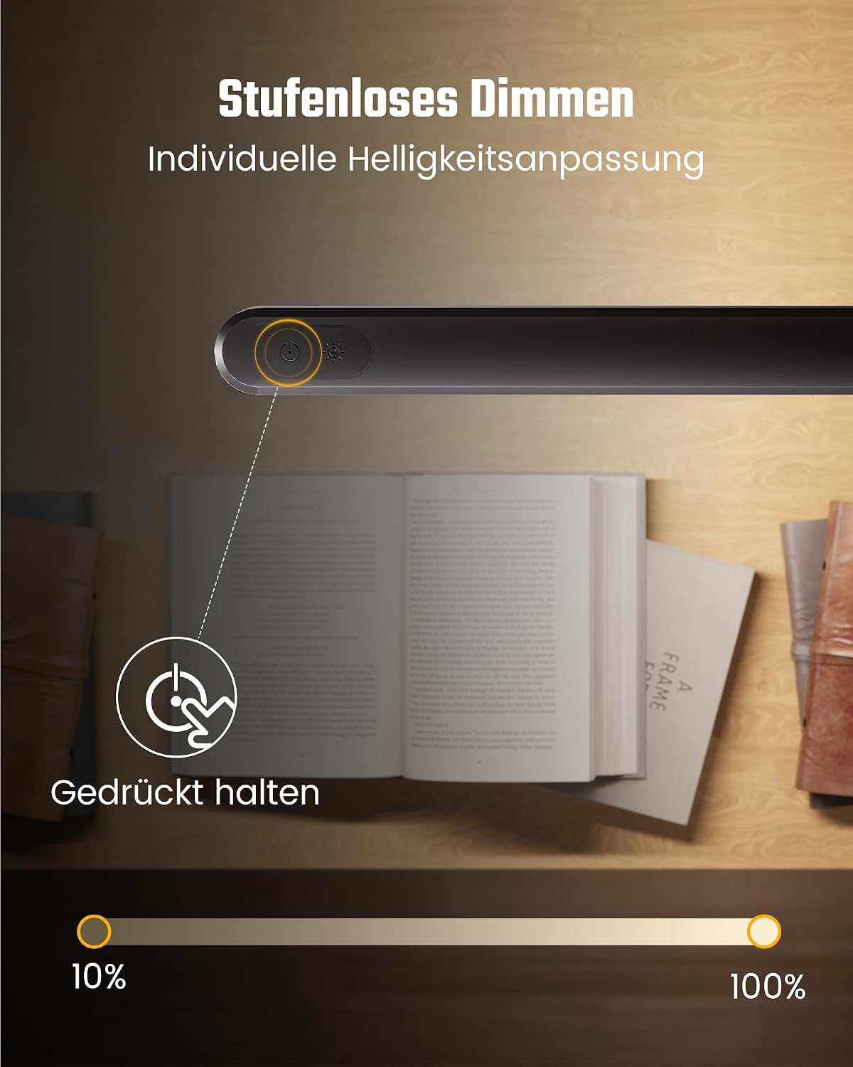Detalle de RIXGLEAM LED-Schreibtischlampe dimmbar, klemmbar mit 45°-Streuwinkel und Schwanenhals für Homeoffice