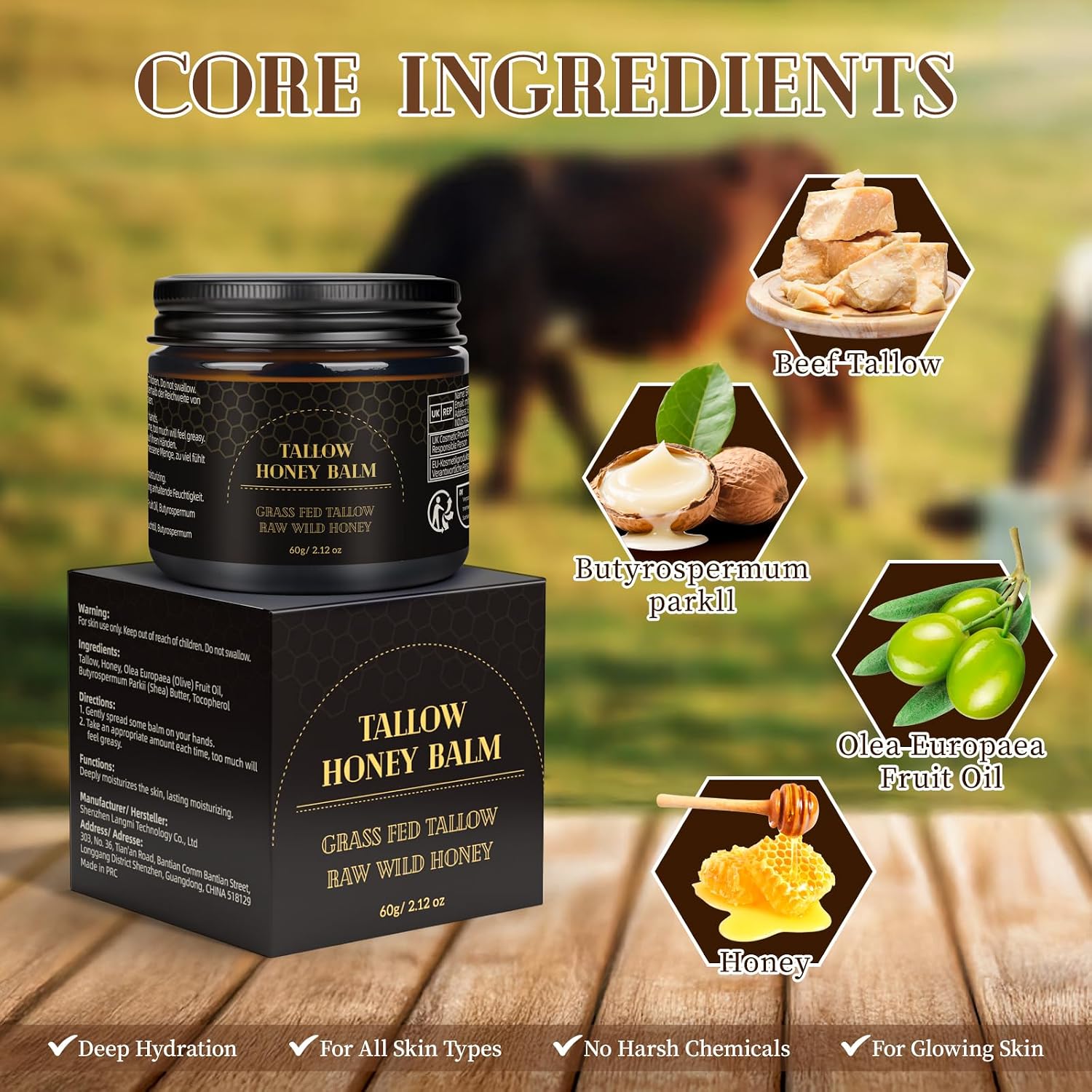 Thumbnail 4 de Beef Tallow Creme – Rindertalg Creme für Tiefenhydration und sanfte Hautpflege (60 g / 2.12 oz)