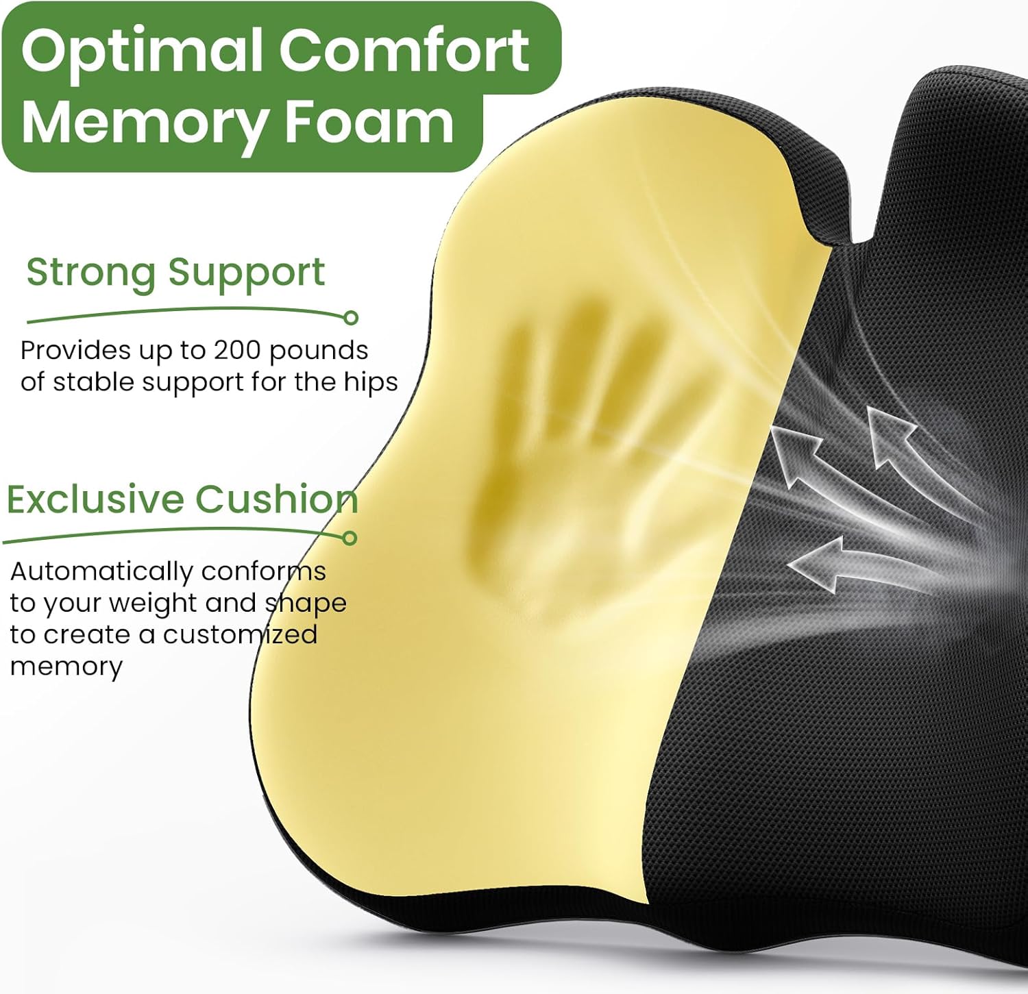 Detalle de A-Pce Memory Foam Coccyx Seat Cushion for Tailbone Relief