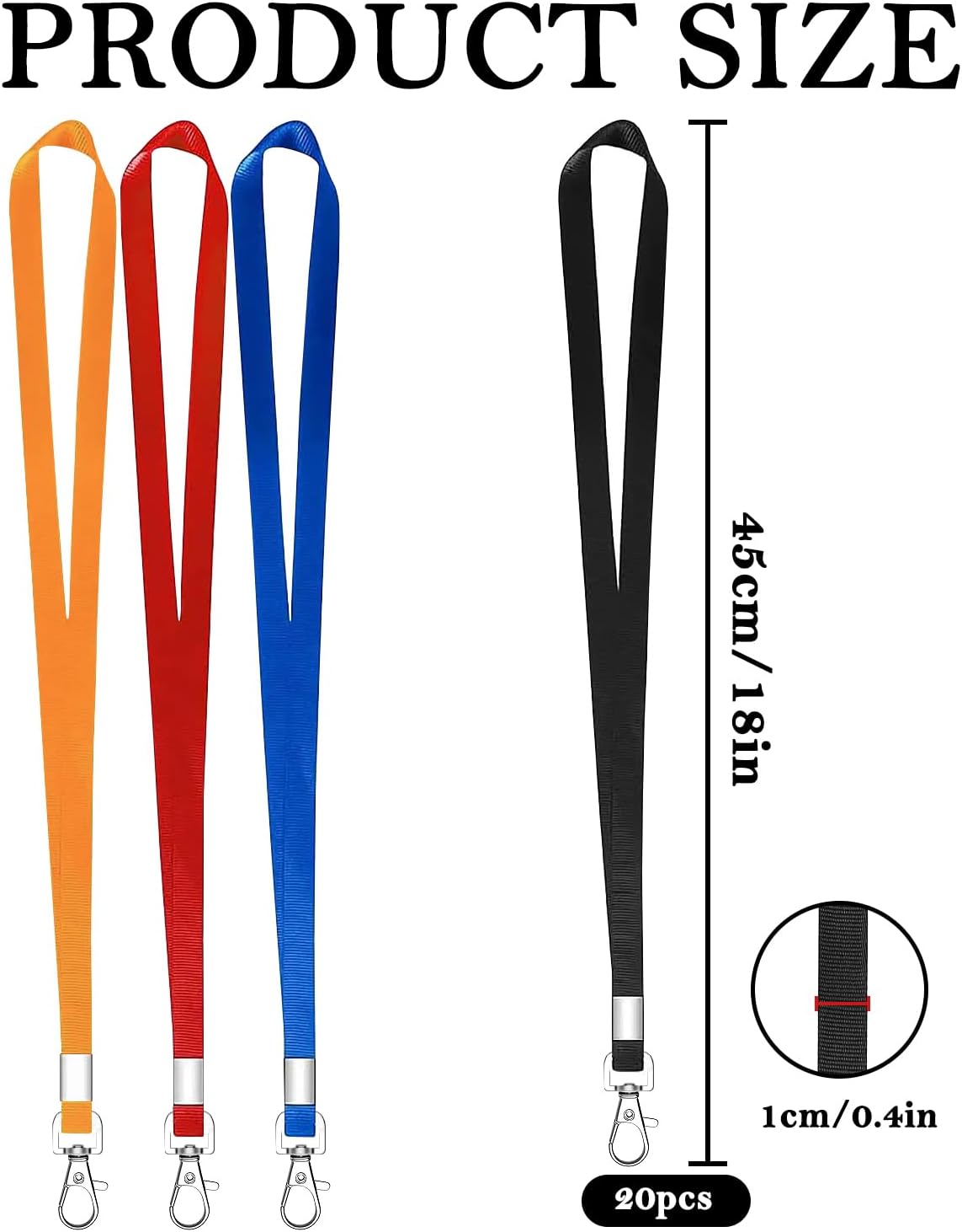 Detalle 2 de XHDA 100-Pack Yellow Neck Lanyards with Metal Swivel Hook for ID Badges