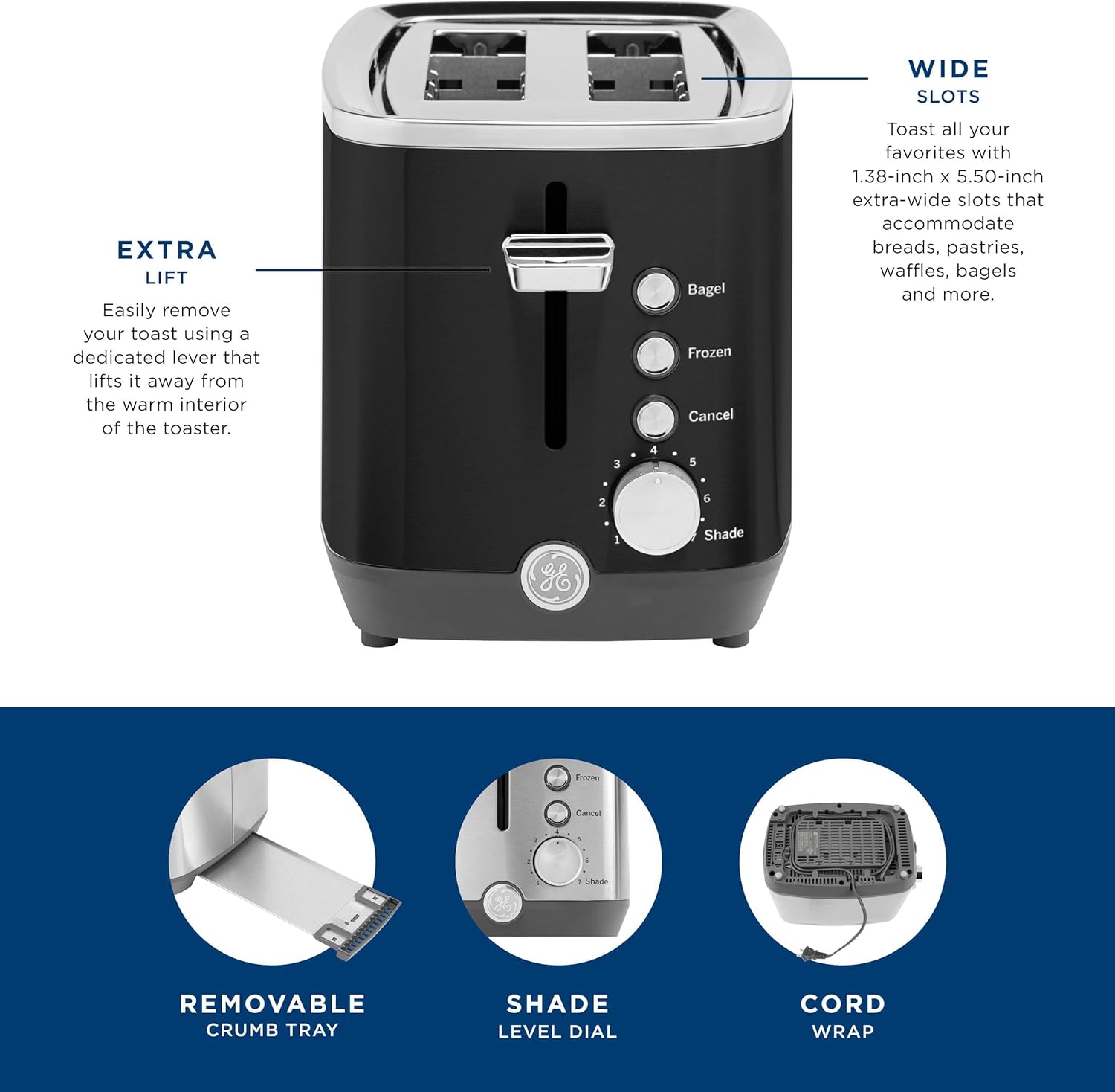 Thumbnail 4 de GE 2 Slice Toaster 850W with 7 settings