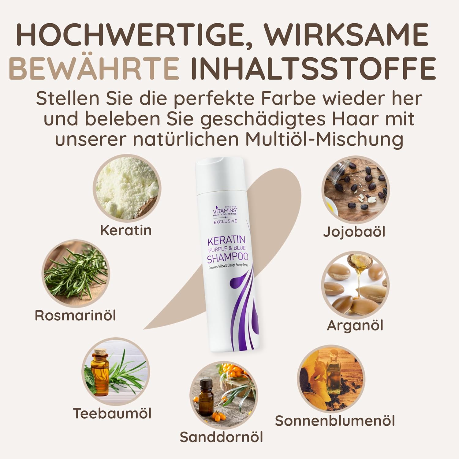 Thumbnail 4 de Vitamins Silber Shampoo für blondes Haar Keratin Anti Gelbstich 💇♀