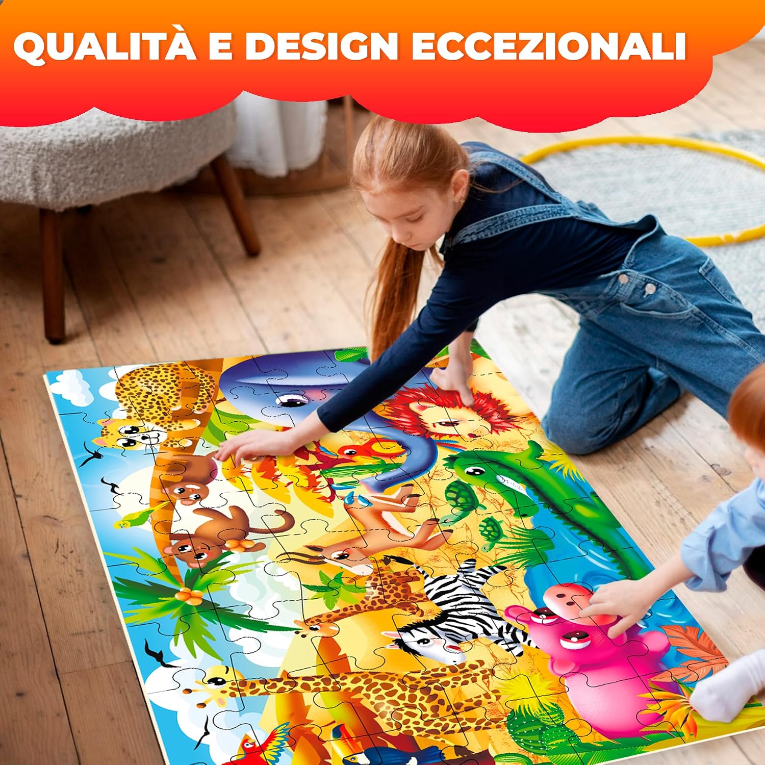 Detalle 2 de QUOKKA Puzzle gigante per bambini 48 pezzi 60x90 cm 🧩