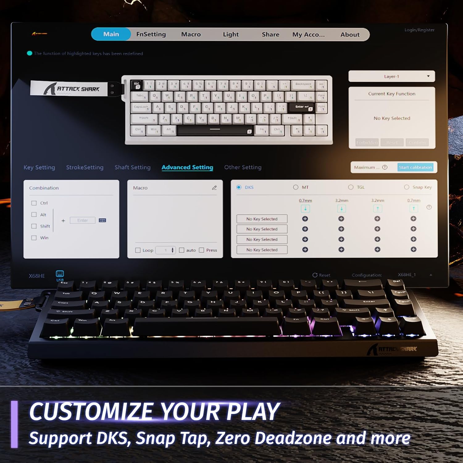 Thumbnail 5 de ATTACK SHARK X68 HE Clavier 8000Hz ⌨