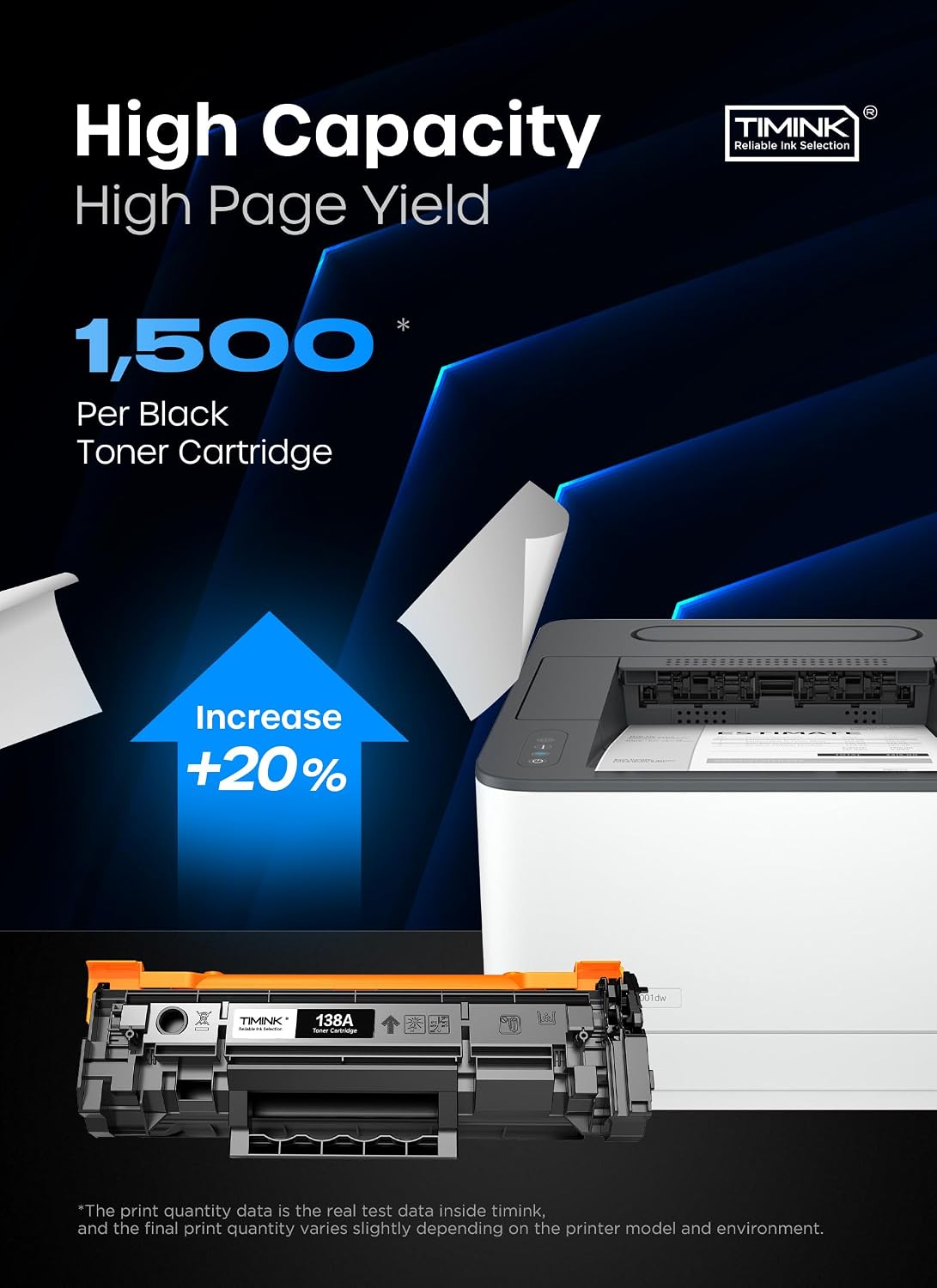 Detalle 2 de Timink H138A-2P Compatible Black Toner Cartridges, 2-Pack, 1,500 Pages Each