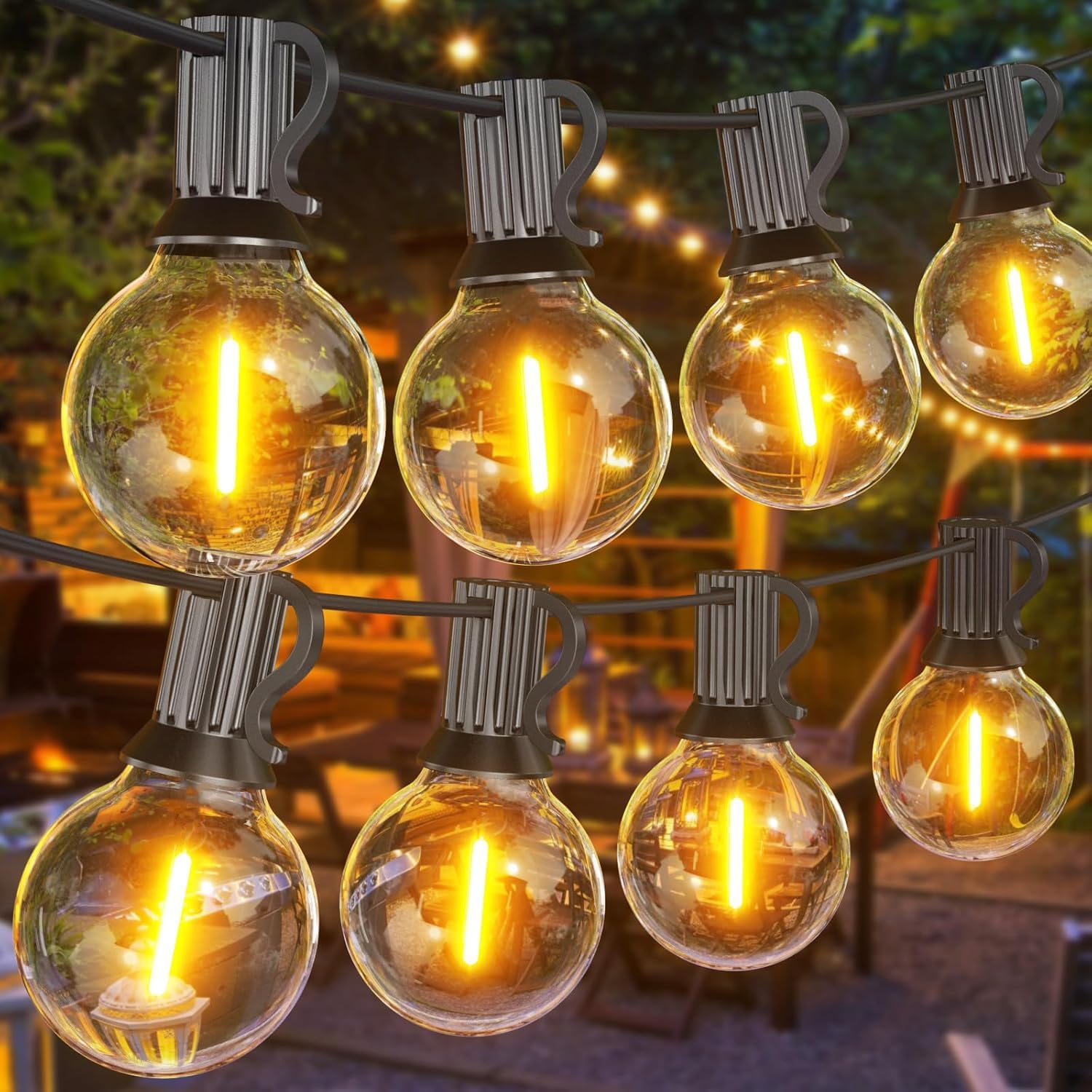 Detalle de SUWIN Catena luminosa da esterno da 45 m con lampadine LED, impermeabile IP45