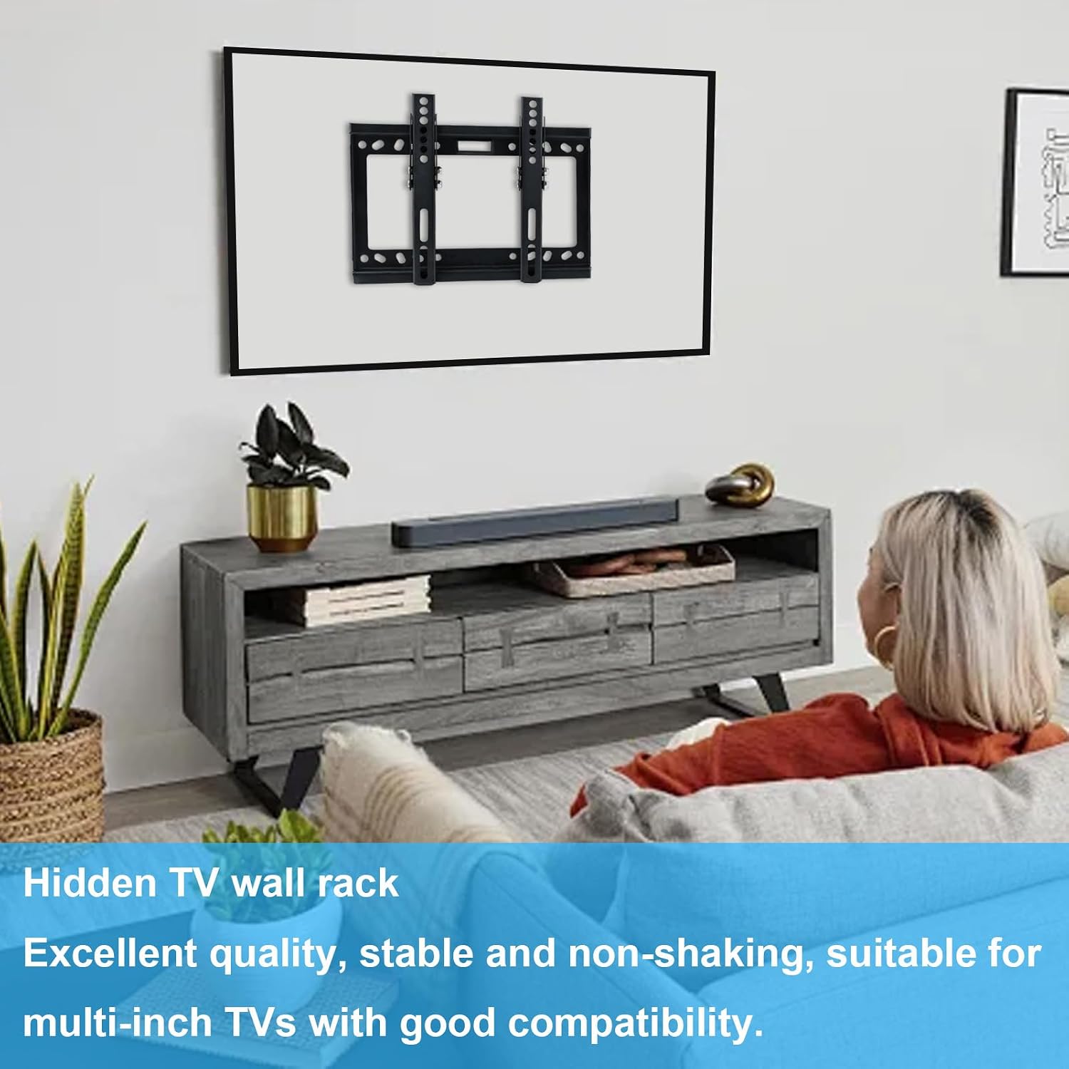 Thumbnail 6 de TV Wall Bracket for 14–42 Inch: Universal Mount with Tilt for Flat & Curved TVs (Max VESA 200x200)