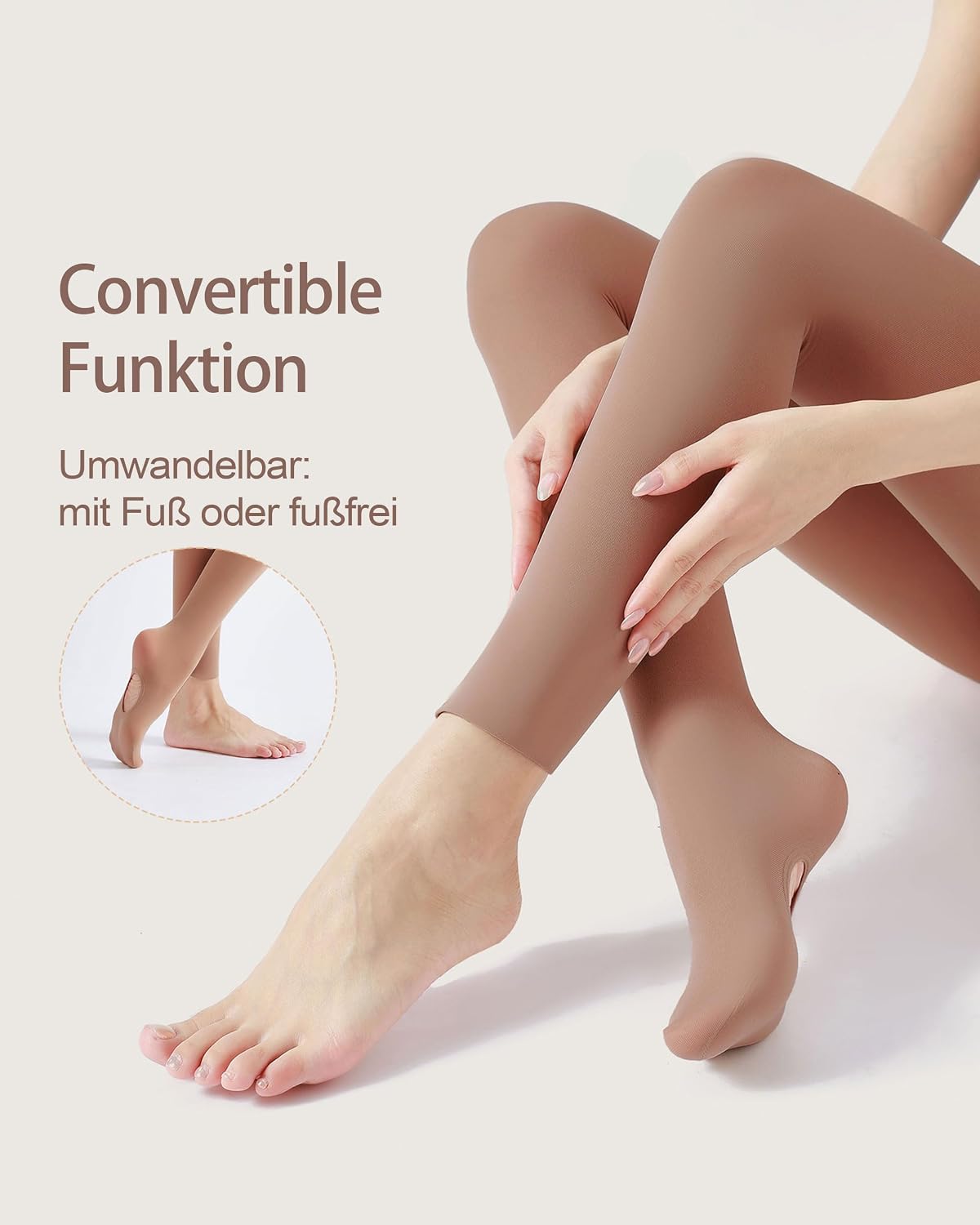 Detalle 1 de Nebalia converteerbare balletpanty met voetopening voor dames en meisjes