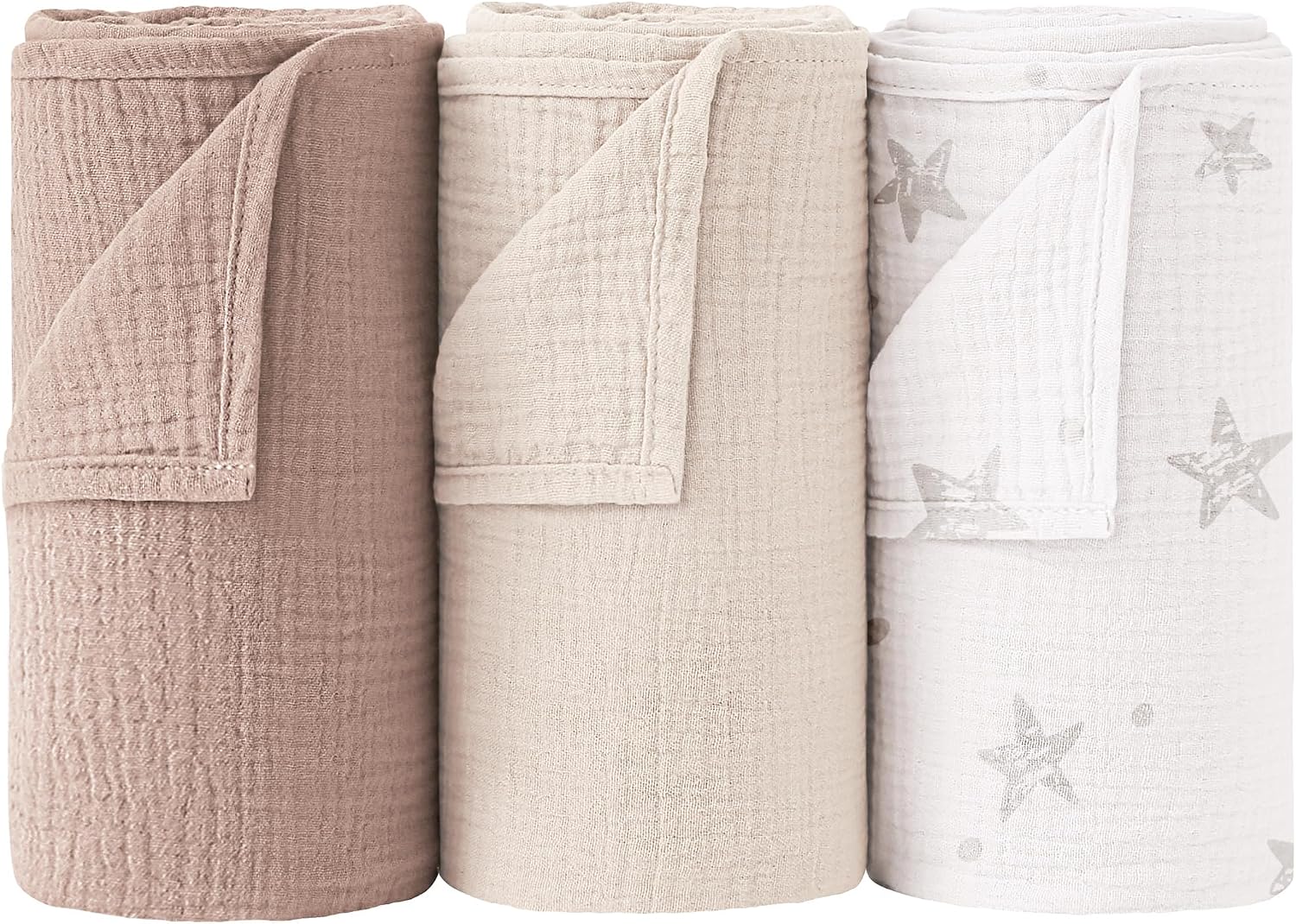 Detalle de Muslin Swaddle Blankets 96x100cm 3 Pack