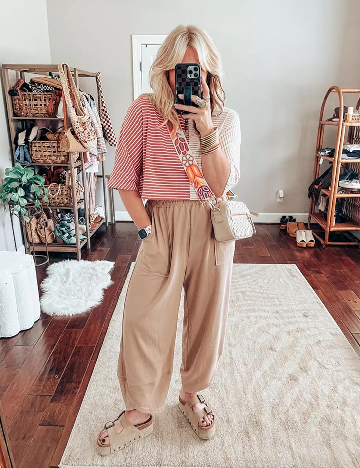 Thumbnail 4 de Himosyber Women Cotton Wide Leg Palazzo Pants
