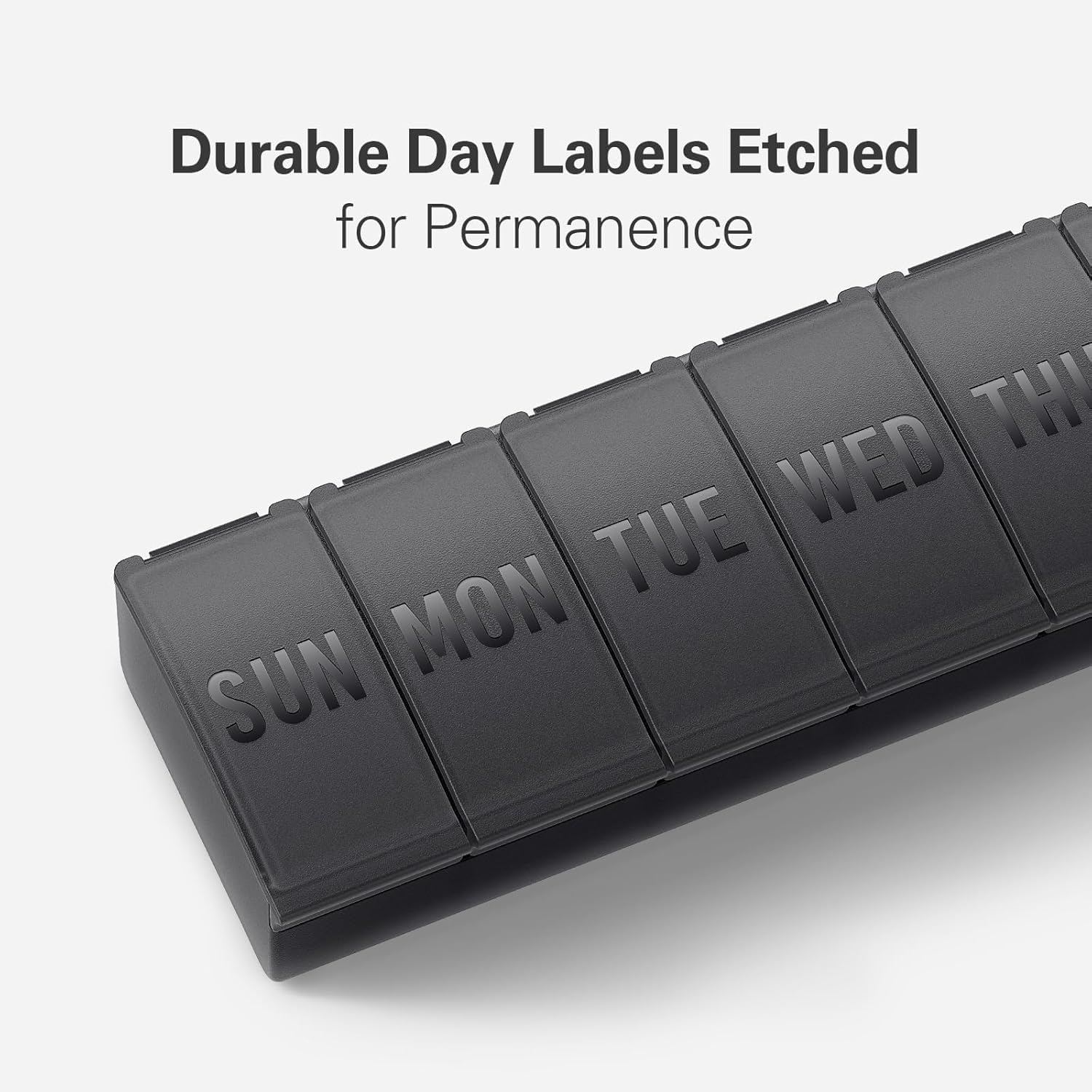 Thumbnail 5 de INZOO Z-003 Large Weekly Pill Organizer 2-Pack, Easy-Open, Black and White
