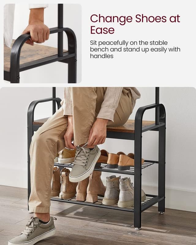 Thumbnail 6 de VASAGLE Hall Tree with Shoe Bench, 9 Hooks