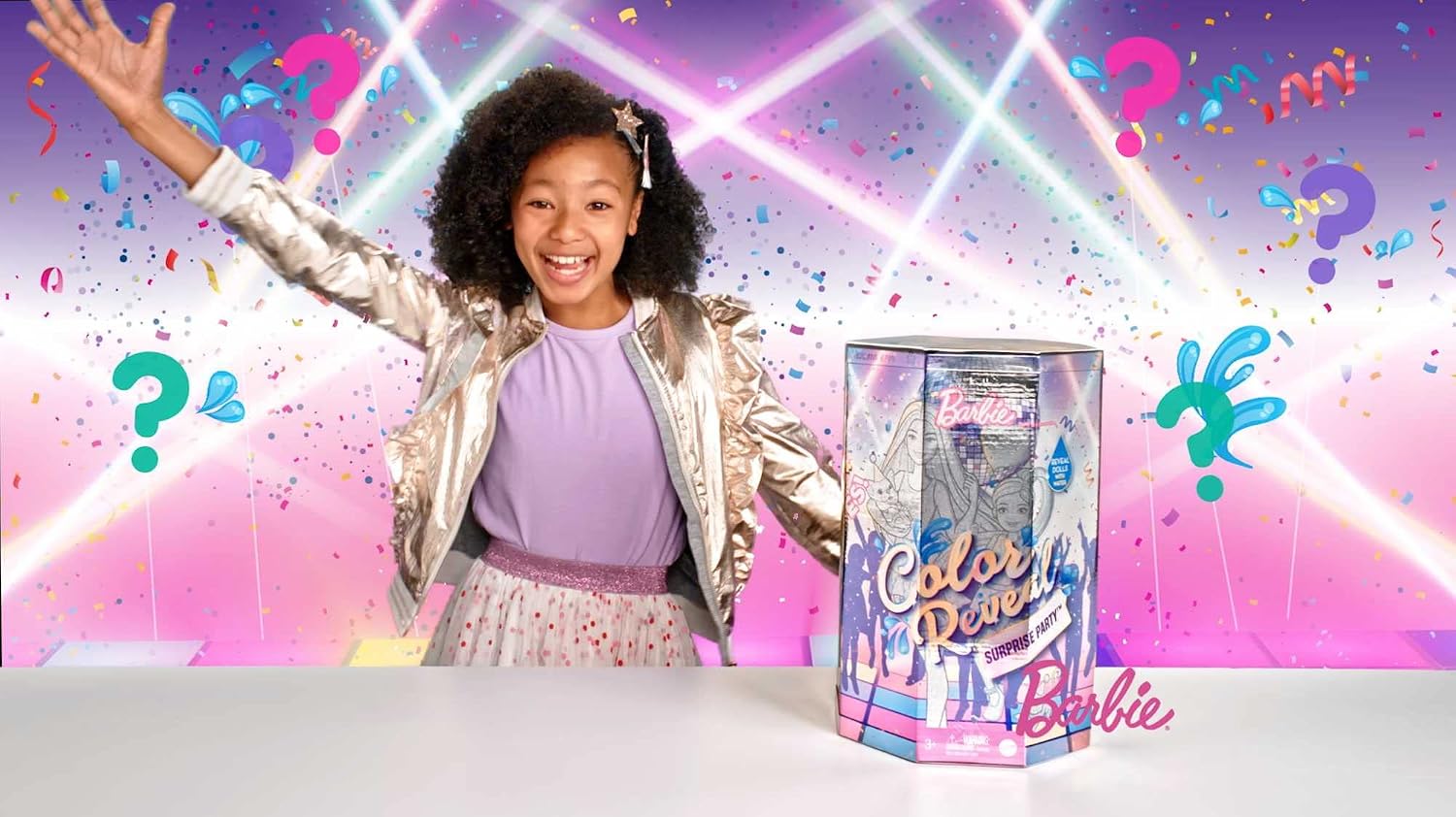 Detalle de Barbie GXJ88 Color Reveal Überraschungsparty-Set mit über 50 Überraschungen