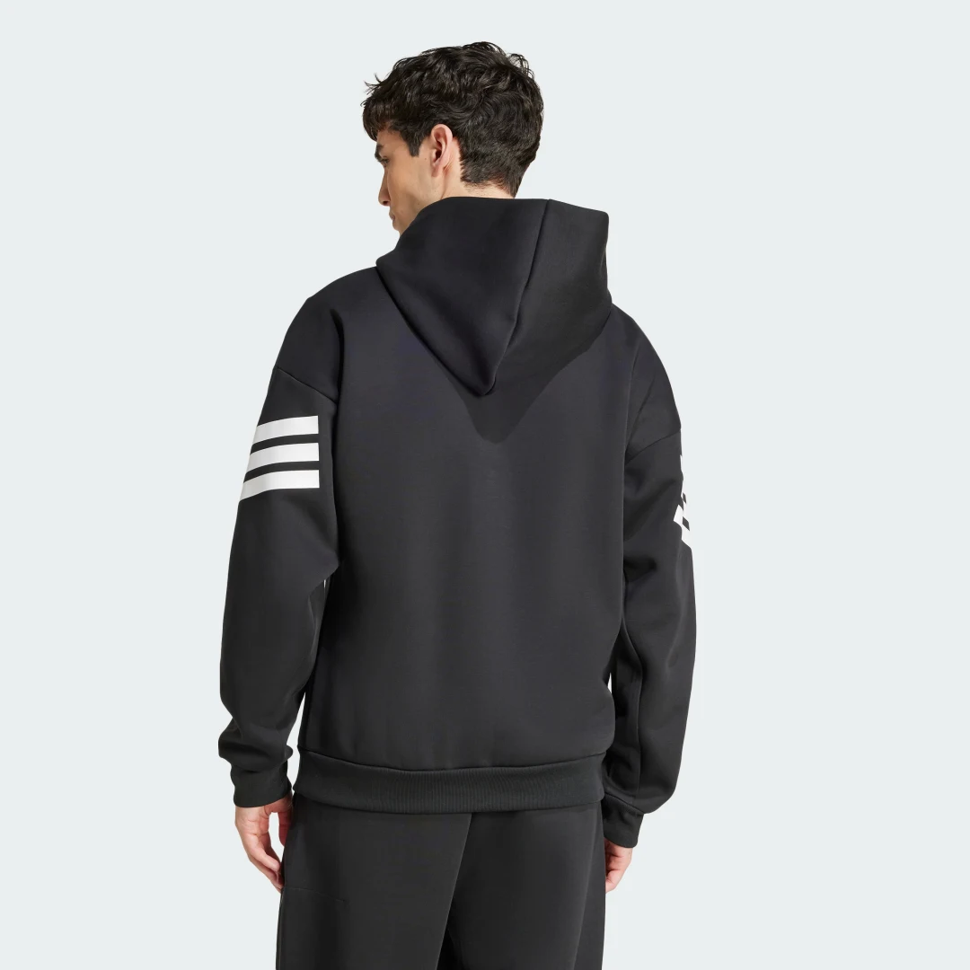 Detalle 2 de Sudadera con capucha Future Icons 3 bandas de Adidas — negro