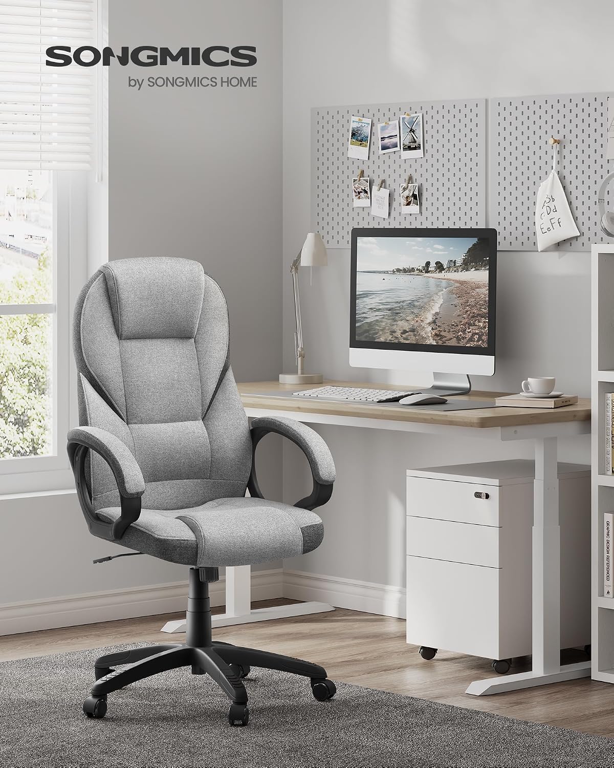 Detalle 2 de SONGMICS Silla de Oficina Ergonómica 44-54 cm