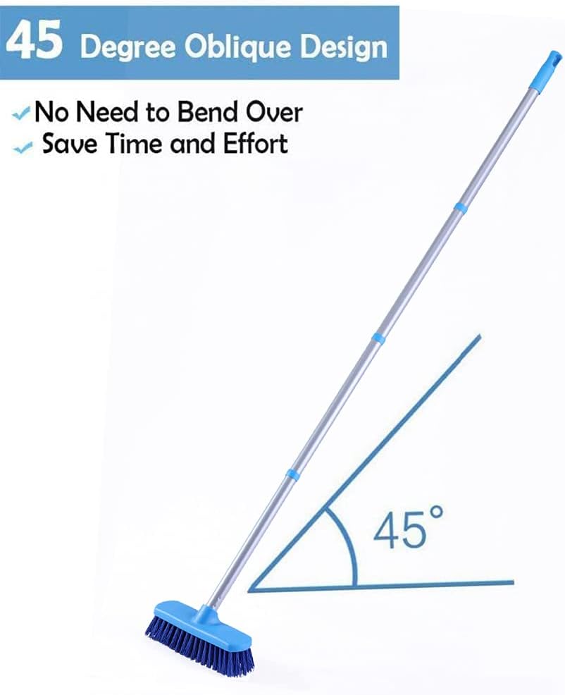 Thumbnail 4 de YONILL Deck Brush with Long Handle – 50" Adjustable Floor Scrub Brush for Shower, Tub, Tile & More