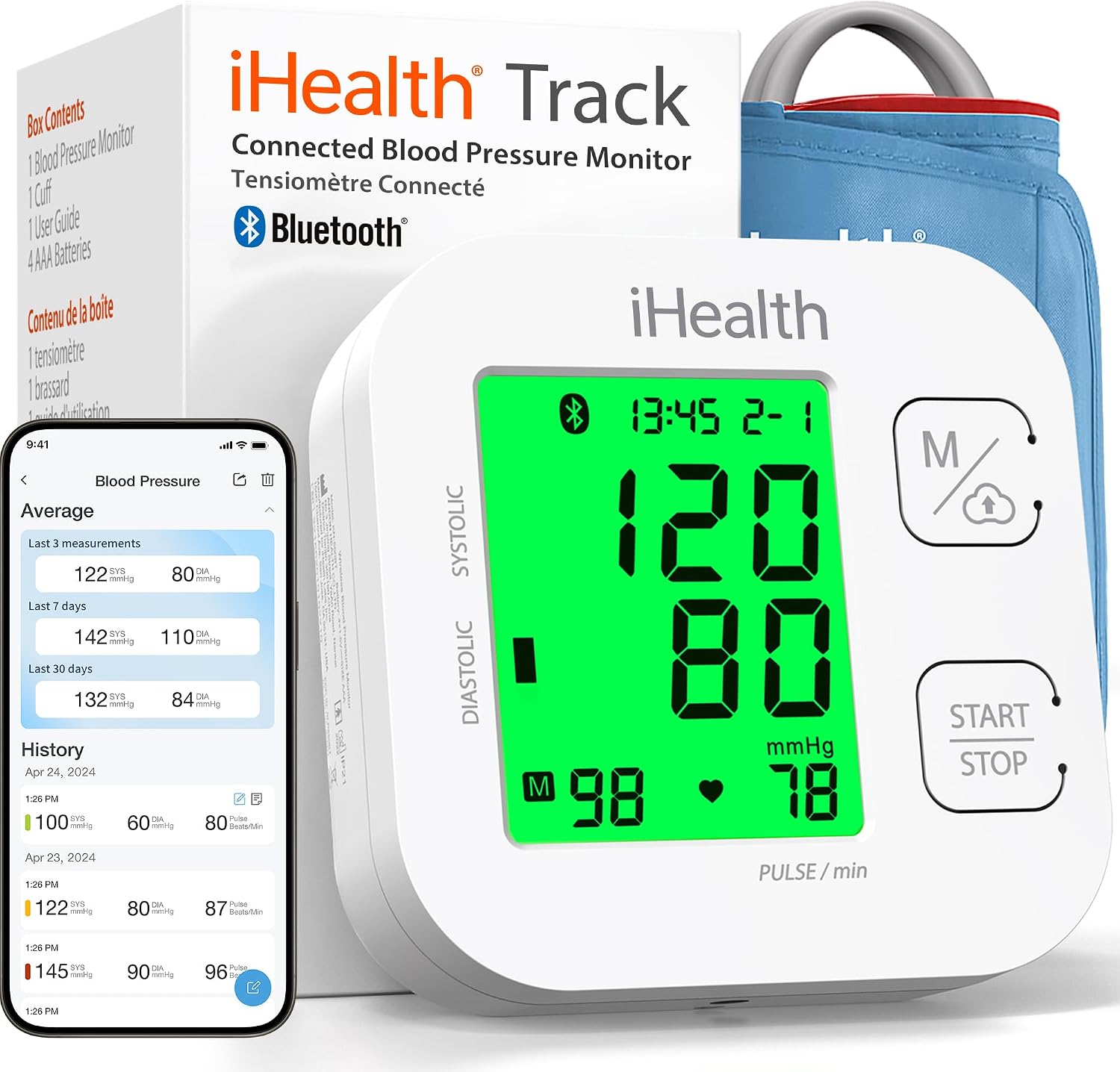 Detalle de iHealth Track Smart Upper Arm Blood Pressure Monitor with Wide-Range Cuff