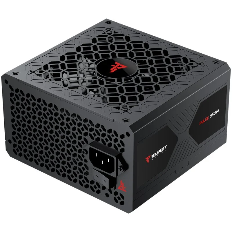 Detalle de Tempest Pulse PSU 650W Cybenetics Silver Fuente de alimentación negra ⚡