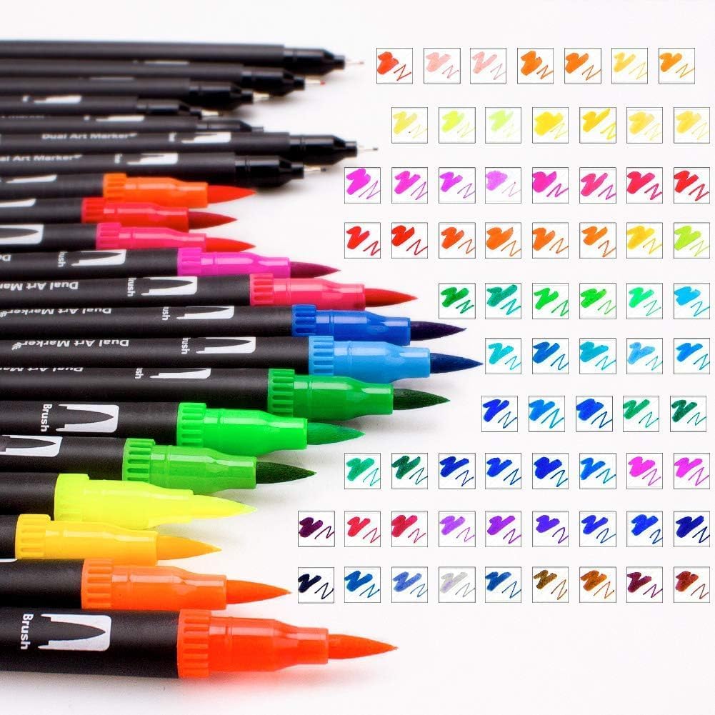 Thumbnail 3 de Laconile 72 Colour dual‑tip brush pens for colouring 🎨