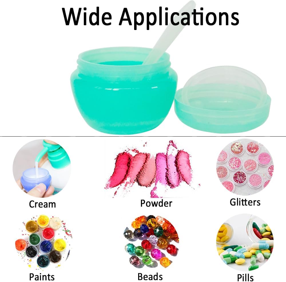 Thumbnail 5 de Wopanxye 12-pack 30ml Refillable Cosmetic Containers with Inner Liner – Frosted Jars + Spatulas & Labels