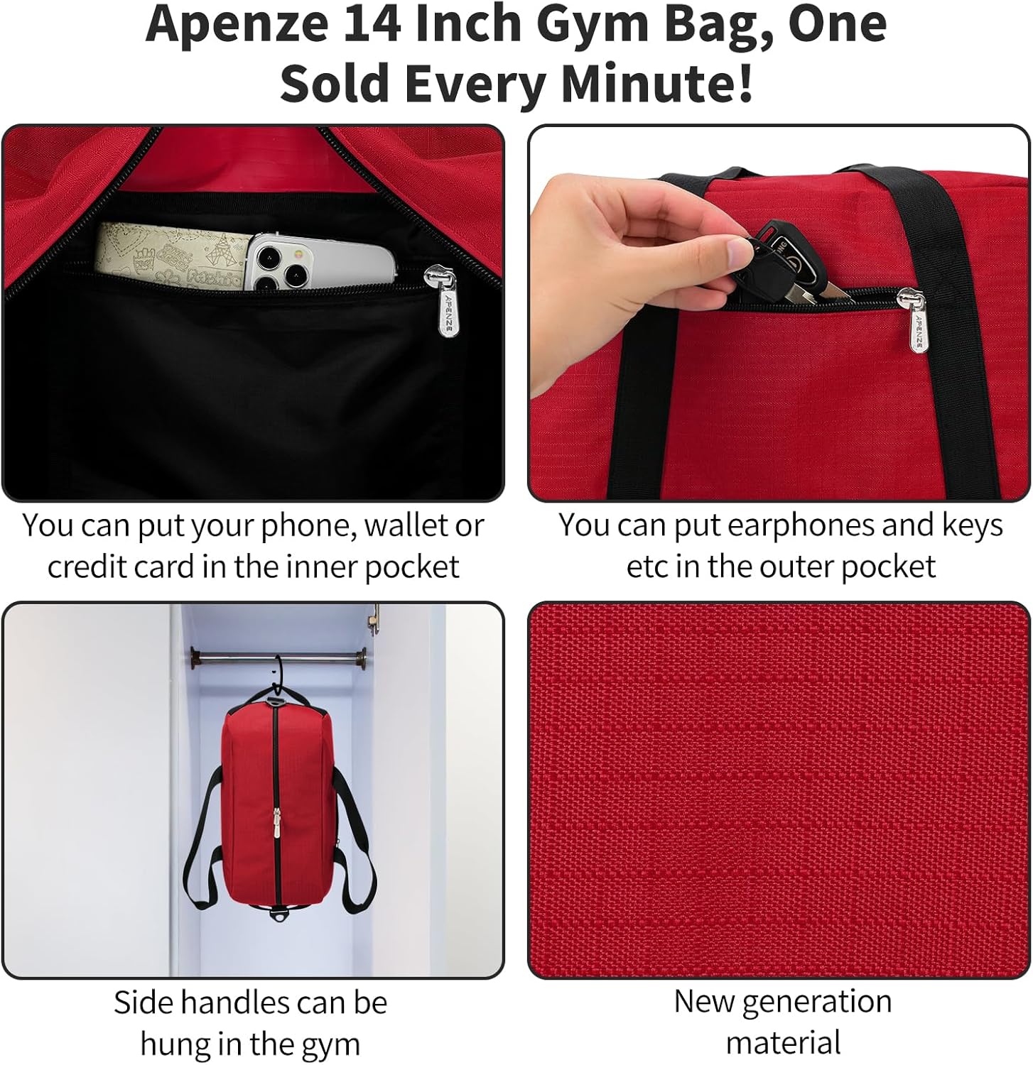 Thumbnail 3 de YoKelly Small Duffle Bag 14 inch Carry On Mini Duffel – Lightweight Gym and Travel Companion