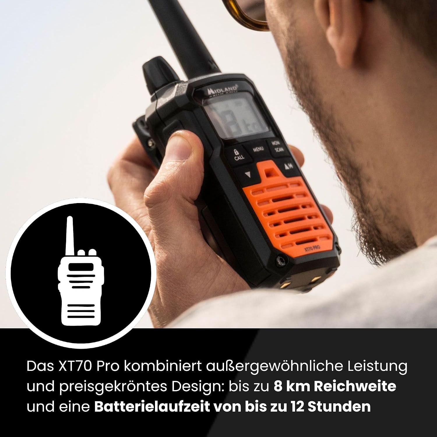 Thumbnail 2 de Midland XT70 PRO radiotelefony PMR446, 101 kanałów, zasięg do 12 km, IPX4