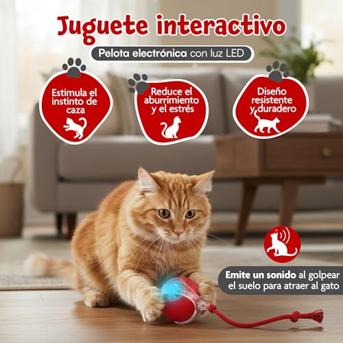 Detalle 2 de T TENEGIL Pelota interactiva recargable 1️⃣ 🔴