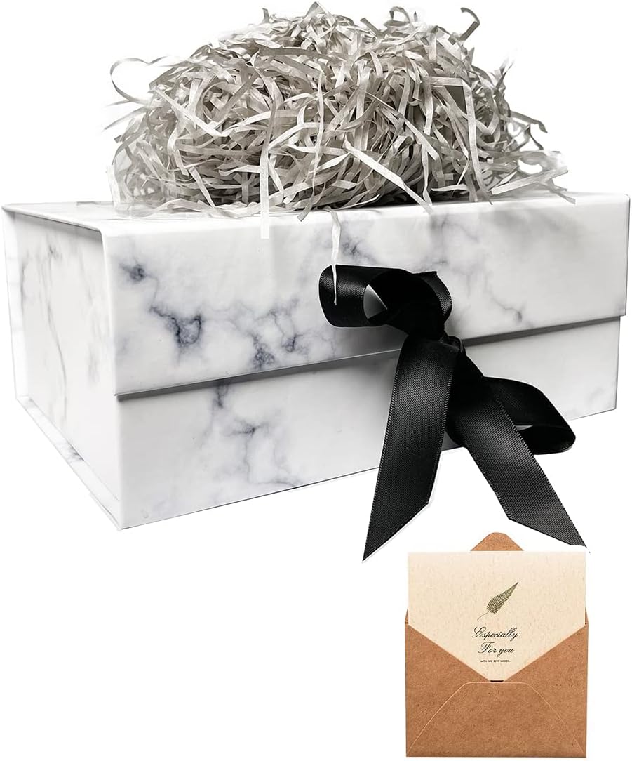 Marble Gift Box with Magnetic Lids (23.5x17x10 cm) for Valentine’s, Birthdays & more