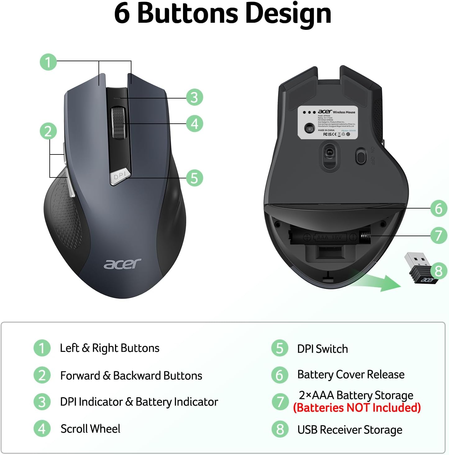 Thumbnail 3 de acer Ratón Inalámbrico Ergonómico