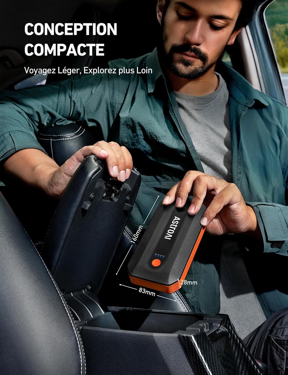 Thumbnail 3 de AstroAI B8 Booster batterie voiture 12 V portable (jusqu’à -20 °C à 50 °C) avec protections intelligentes et LED