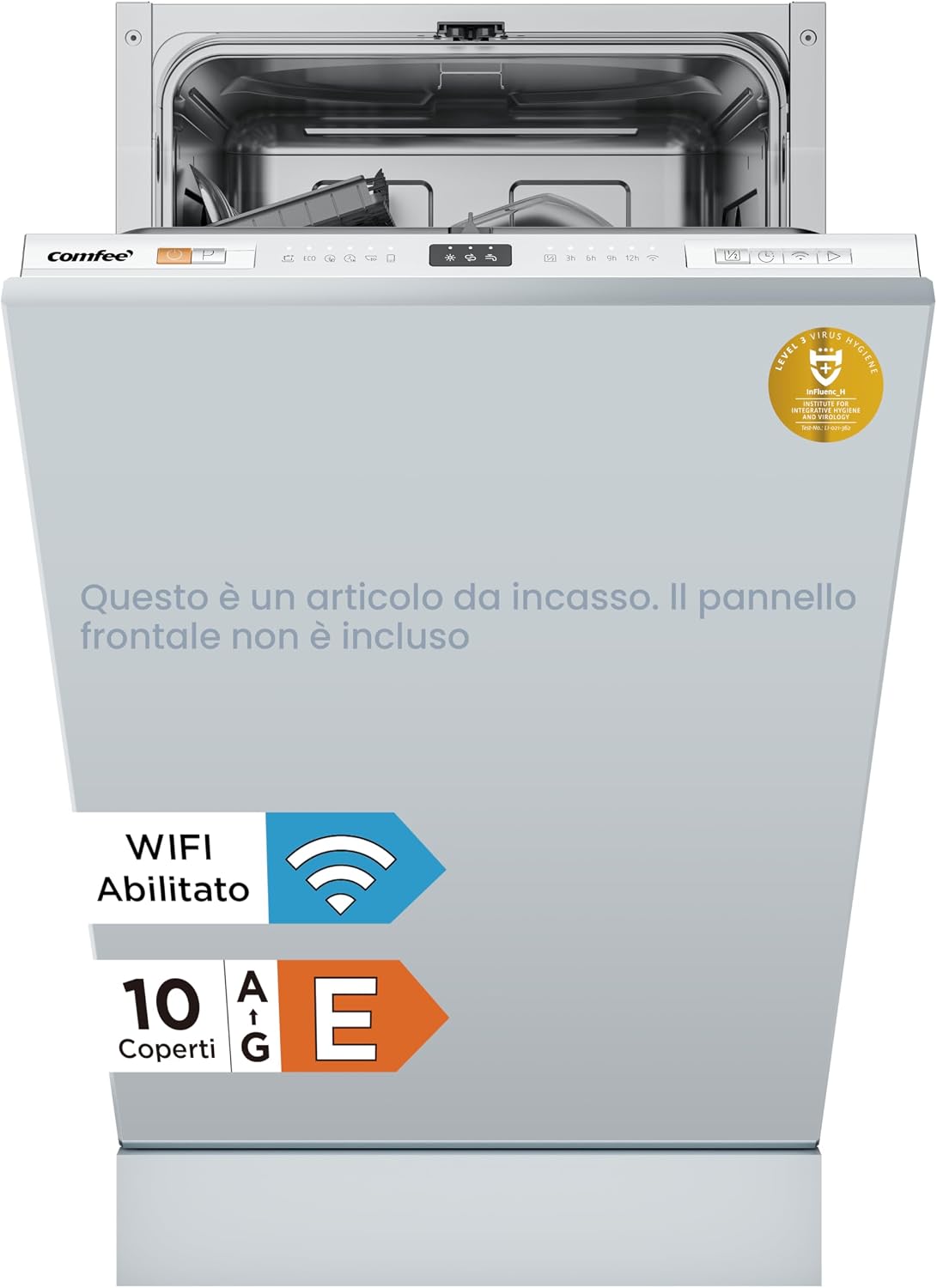 Detalle de COMFEE Lavastoviglie da Incasso 45 cm 10 Coperti, 8 Programmi, Wifi, Inox