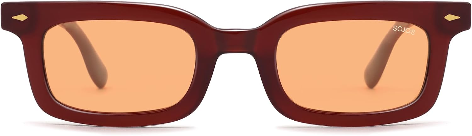 Detalle de SOJOS Lunettes de soleil Ecik polarisées SJ2628 – Carré rétro, légère et polyvalente