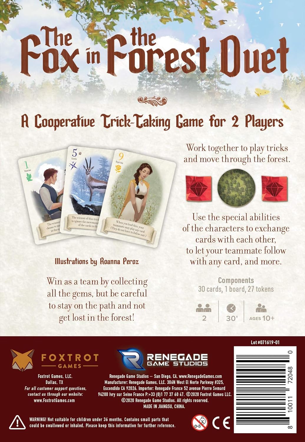 Detalle de Renegade Game Studios Fox in the Forest Duet – Cooperative 2‑Player Card Game